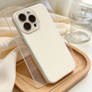 Pure White Minimalist Phone Case, Slim Lightweight Profile, Flexible Protective Edges, Raised Camera Area, Wireless Charging Support, Compatible with iPhone 13 Pro Max