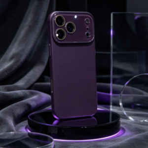 Purple Minimalist Phone Cover, Slim Protective Profile with Flexible Edges, Impact-Resistant Construction, Raised Camera Border, Wireless Charging Support, Compatible with iPhone 17