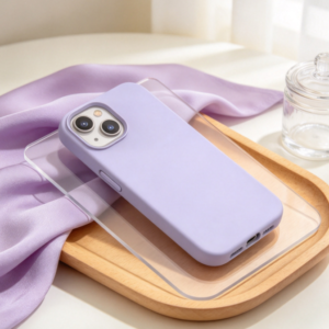 Light Purple Slim Phone Case, Flexible Lightweight Construction, Full-Wrap Protective Edges, Raised Camera Surround, Wireless Charging Support, Compatible with iPhone 13/14