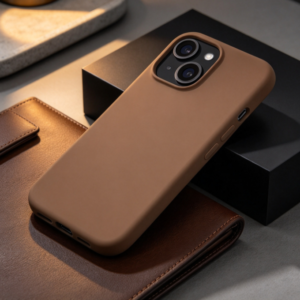 Brown Matte Phone Case, Slim Fitted Profile with Multi-Layer Protective Construction, Durable Everyday Design, Raised Camera Edge, Wireless Charging Support, Compatible with iPhone 15
