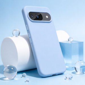 Light Blue Minimal Phone Case, Ultra-Slim Flexible Design, Matte Non-Slip Finish, Raised Camera Protection, Wireless Charging Support, Compatible with Google Pixel 9 Pro/9