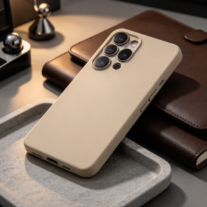 Silver Gray Minimalist Phone Case, Lightweight Slim Profile, Reinforced Protective Corners, Raised Camera Surround, Wireless Charging Support, Compatible with Samsung Galaxy S25 Ultra