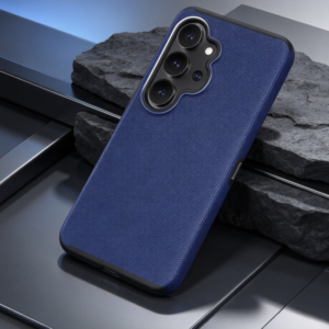 Simple Blue Phone Cover, Thin Lightweight Construction, Reinforced Corner Protection, Raised Camera Edge, Wireless Charging Support, Compatible with Samsung Galaxy S24 FE