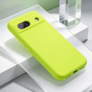 Neon Green Matte Phone Case, Soft-Touch Finish with Slim Lightweight Profile, Everyday Protective Design, Raised Camera Surround, Wireless Charging Support, Compatible with Google Pixel 8a